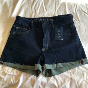 American Eagle Hi Rise Shortie jean shorts